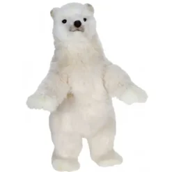 Handcrafted 19 Inch Lifelike Standing Stuffed Polar Bear Cub by Hansa