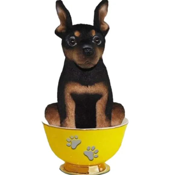 Handcrafted 6 Inch Lifelike Teacup Pinscher Stuffed Animal Dog by Hansa