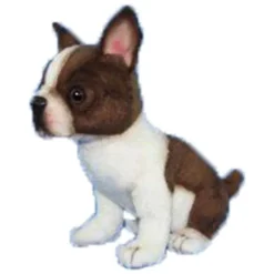 Handcrafted 6 Inch Lifelike Teacup Boston Terrier Stuffed Animal Dog by Hansa