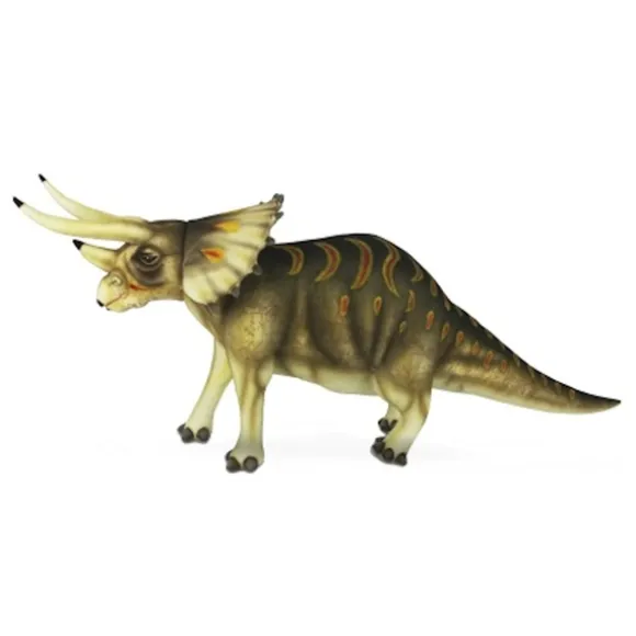 Handcrafted 50 Inch Lifelike Triceratops Stuffed Animal by Hansa