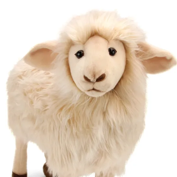 Handcrafted 14 Inch Lifelike White Sheep Stuffed Animal by Hansa