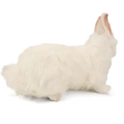 Handcrafted 14 Inch Lifelike White Rabbit Stuffed Animal by Hansa