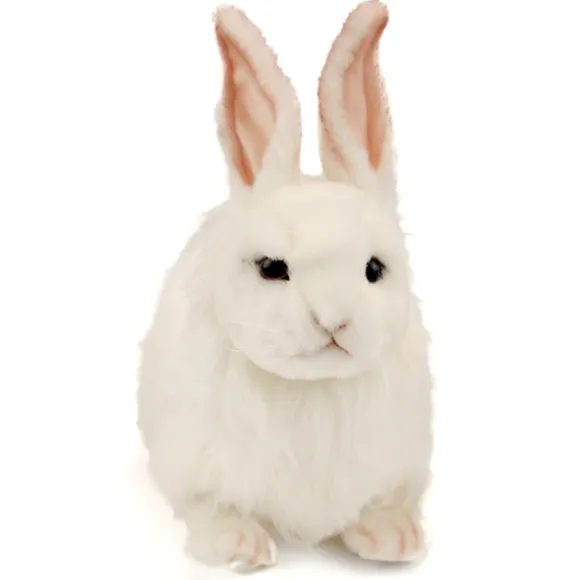 Handcrafted 14 Inch Lifelike White Rabbit Stuffed Animal by Hansa