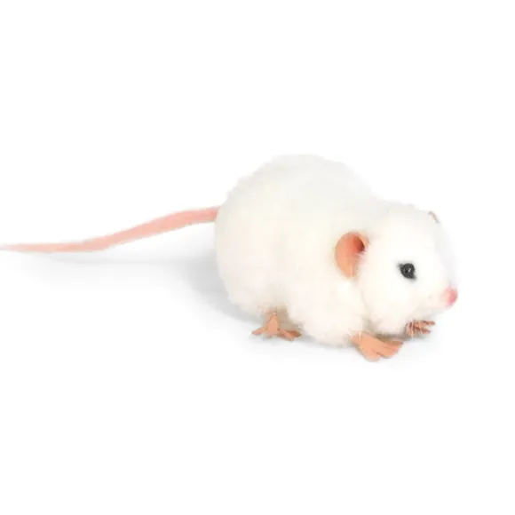 Handcrafted 5 Inch Lifelike White Rat Stuffed Animal by Hansa