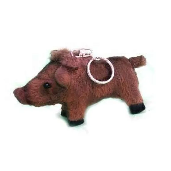 Handcrafted 4 Inch Lifelike Wild Boar Keychain Bag Charm Stuffed Animal by Hansa