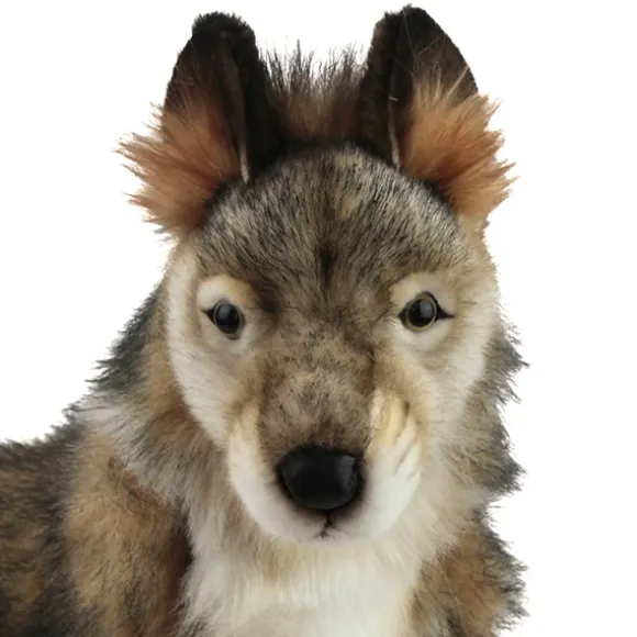 Handcrafted 15 Inch Lifelike Wolf Cub Stuffed Animal by Hansa