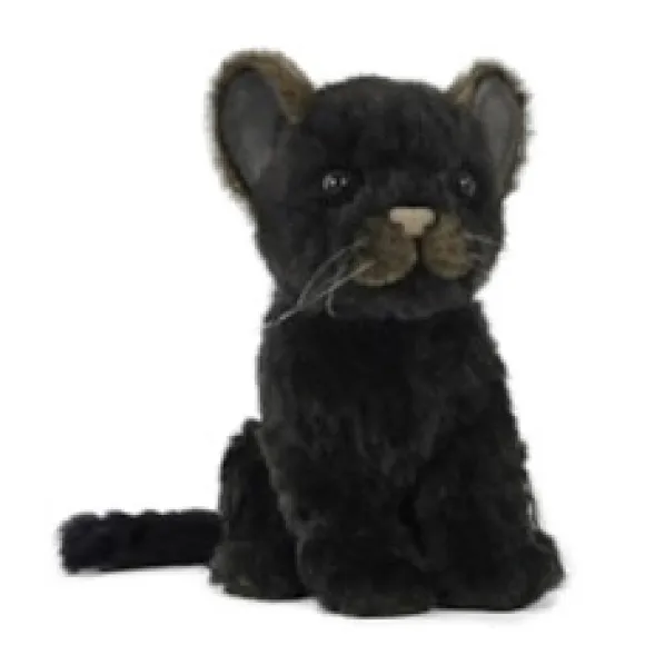 Handcrafted 6 Inch Sitting Lifelike Black Jaguar Stuffed Animal by Hansa