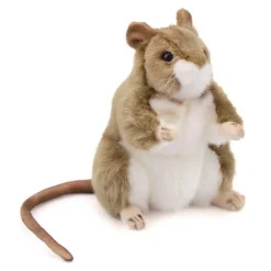 Handcrafted 6 Inch Standing Lifelike Stuffed Brown Mouse by Hansa