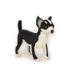 Handcrafted Lifelike Black and White Chihuahua Stuffed Animal Dog by Hansa