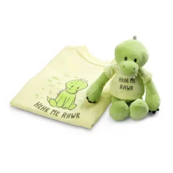 Hear Me Rawr Plush Dinosaur with Matching Toddler T-shirt Gift Set by Demdaco