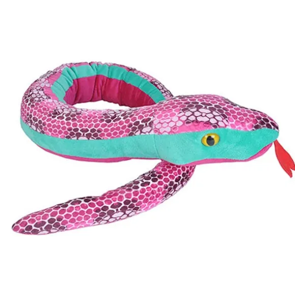 Honeycomb Print 54 Inch Plush Pink Snake by Wild Republic