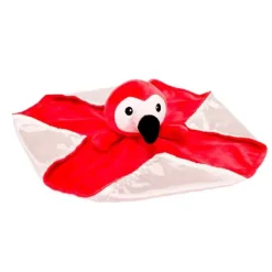 Huggy Huggables Baby Safe Plush Flamingo Blankie with Rattle by Fiesta
