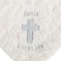Jesus Loves Me Baby Safe Plush Rattle Blankie by Demdaco