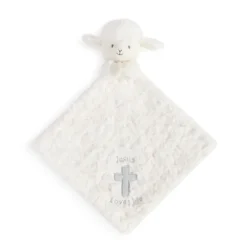 Jesus Loves Me Baby Safe Plush Rattle Blankie by Demdaco