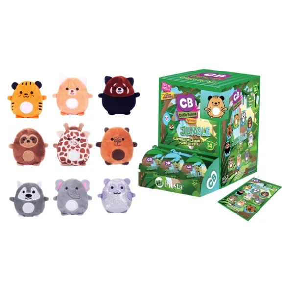Jungle Animals Cutie Beans Plush Mystery Pack with Clip-On Case by Fiesta