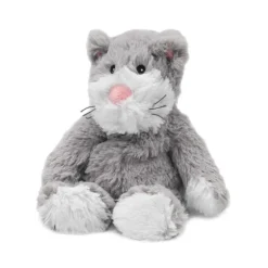 Junior Microwavable Weighted and Scented Gray Cat Stuffed Animal by Warmies