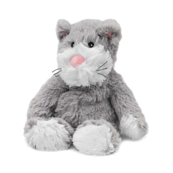 Junior Microwavable Weighted and Scented Gray Cat Stuffed Animal by Warmies