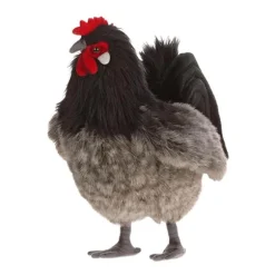 Lifelike Black and Gray Hen Stuffed Animal by Hansa