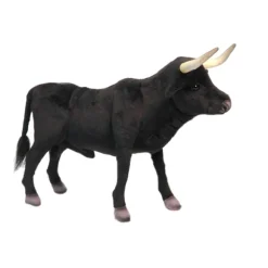 Lifelike Black Bull Stuffed Animal by Hansa