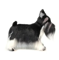 Lifelike Black Miniature Schnauzer Stuffed Animal by Hansa