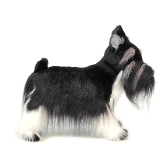 Lifelike Black Miniature Schnauzer Stuffed Animal by Hansa