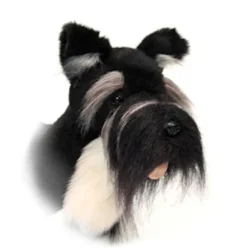 Lifelike Black Miniature Schnauzer Stuffed Animal by Hansa