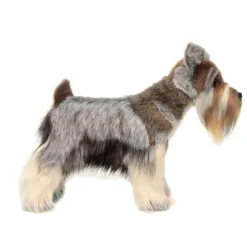 Lifelike Gray Miniature Schnauzer Stuffed Animal by Hansa