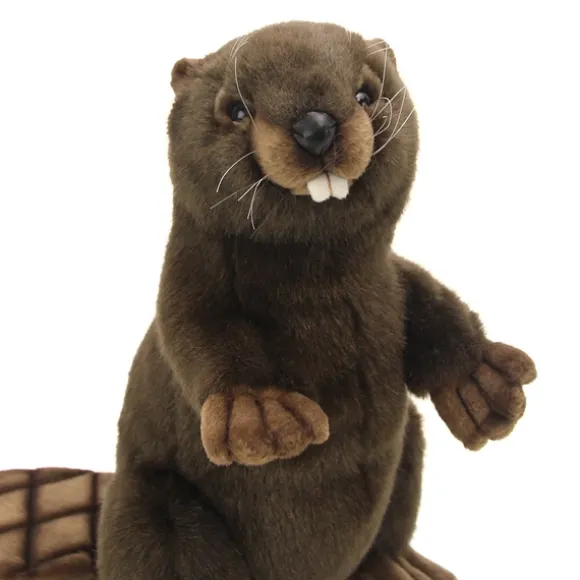 Lifelike Standing Beaver Stuffed Animal by Hansa
