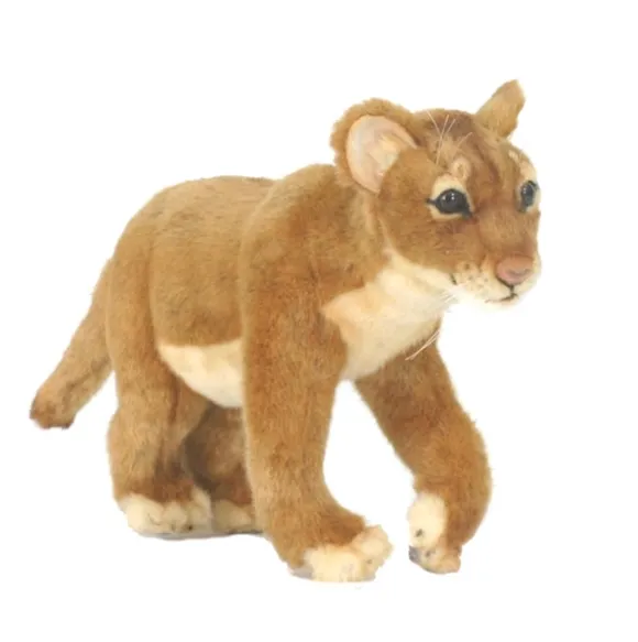 Lifelike Standing Lion Cub Stuffed Animal by Hansa