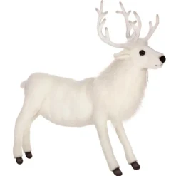 Lifelike White Reindeer Stuffed Animal by Hansa