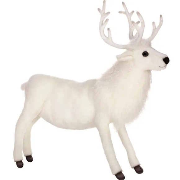 Lifelike White Reindeer Stuffed Animal by Hansa
