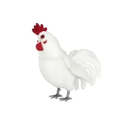 Lifelike White Rooster Stuffed Animal by Hansa