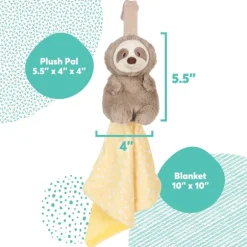 Lil' Luvs Reese Baby Safe Plush Sloth Tuck-Away Lovey by Gund