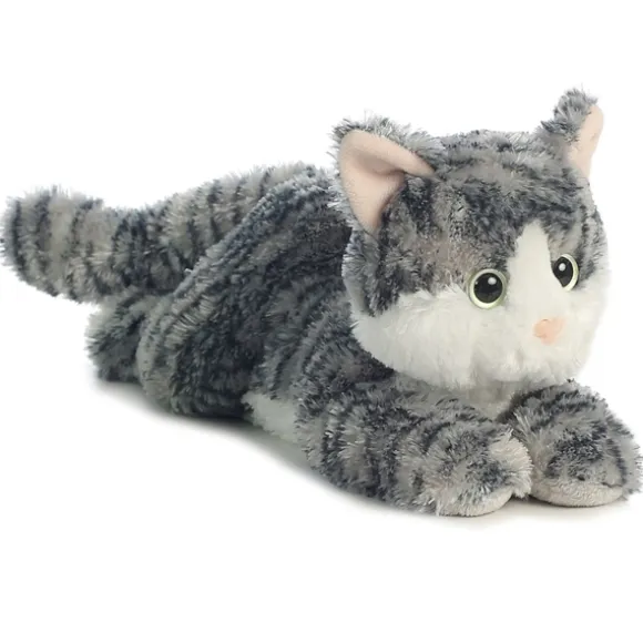 Lily the Stuffed Gray Tabby Cat Flopsie by Aurora