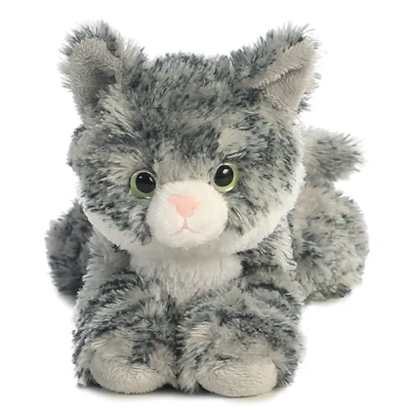 Little Lily the Stuffed Gray Tabby Cat Mini Flopsie by Aurora