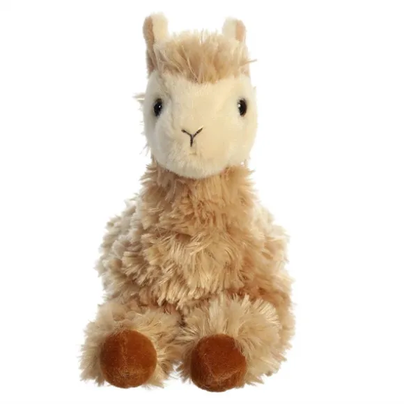 Little Louis the Stuffed Brown Llama Mini Flopsie by Aurora