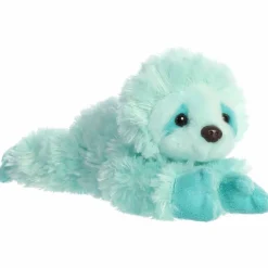 Little Minty the Stuffed Sky Blue Sloth Mini Flopsie by Aurora