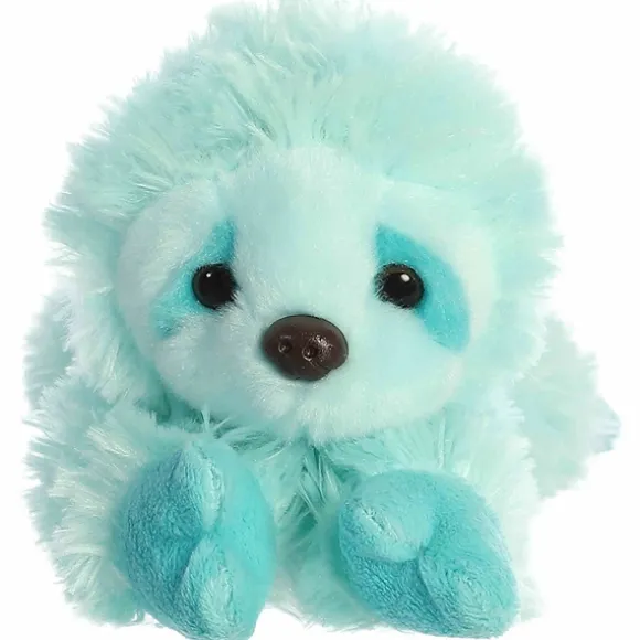 Little Minty the Stuffed Sky Blue Sloth Mini Flopsie by Aurora