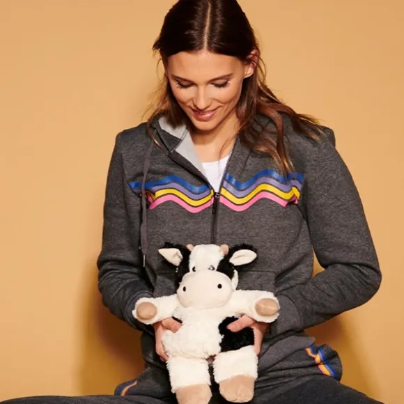 Microwavable Weighted and Scented Black and White Cow Stuffed Animal by Warmies