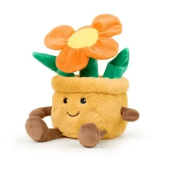 Microwavable Weighted and Scented Orange Flower Pot Stuffed Animal by Warmies