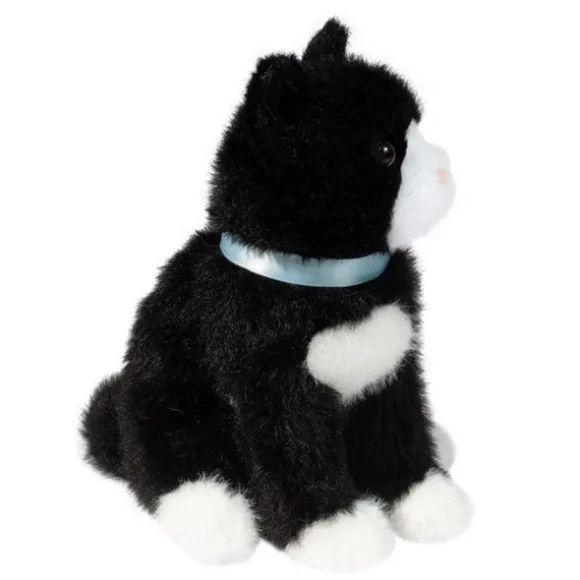 Mini 6 Inch Stuffed Black and White Cat by Douglas