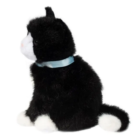 Mini 6 Inch Stuffed Black and White Cat by Douglas