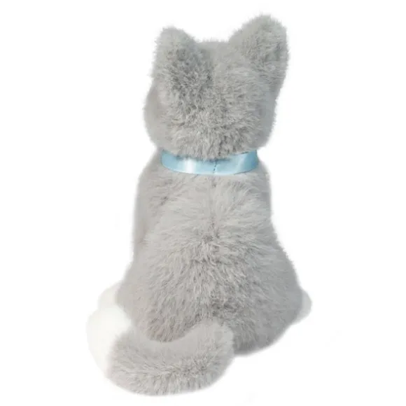 Mini 6 Inch Stuffed Grey Cat by Douglas