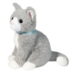 Mini 6 Inch Stuffed Grey Cat by Douglas