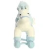 Musical Plush Blue Rocking Horse With Teddy Bear by Ebba