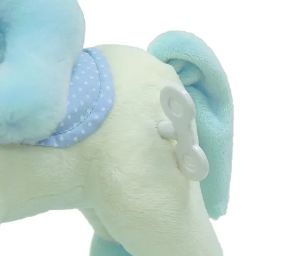 Musical Plush Blue Rocking Horse With Teddy Bear by Ebba