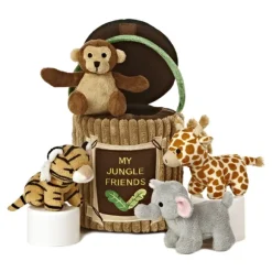 My Jungle Friends Plush Safari Animals Playset for Babies by Ebba