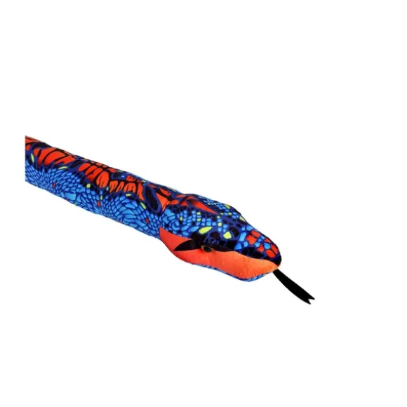 Orange Print 54 Inch Plush Blue Snake by Wild Republic
