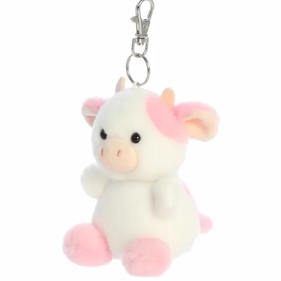 Palm Pals Clip-On 4 Inch Plush Belle Strawberry Cow Bag Charm by Aurora