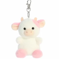Palm Pals Clip-On 4 Inch Plush Belle Strawberry Cow Bag Charm by Aurora